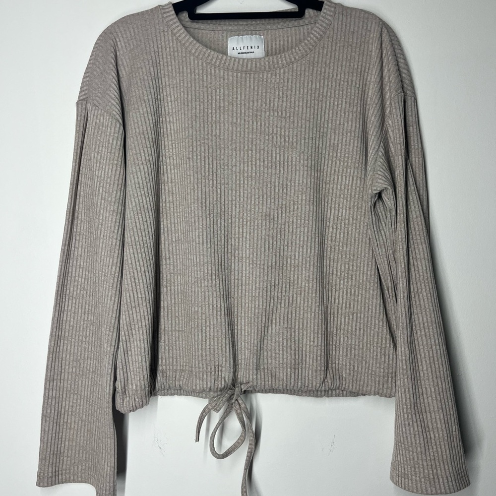 ALLFENIX, Tie Front Sweater